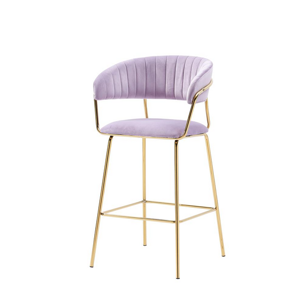 Pink Bellai 24" Velvet Bar Stool (Set of 2)