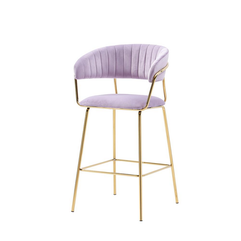 Pink Bellai 24" Velvet Bar Stool (Set of 2)