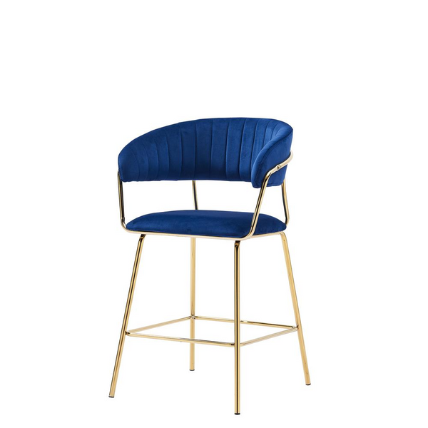 Blue Bellai 24" Velvet Counter Stool (Set of 2)