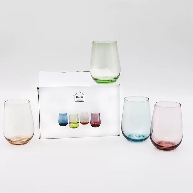 4 - Piece 16.74Oz. Glass All Purpose Wine Glass Glassware Set