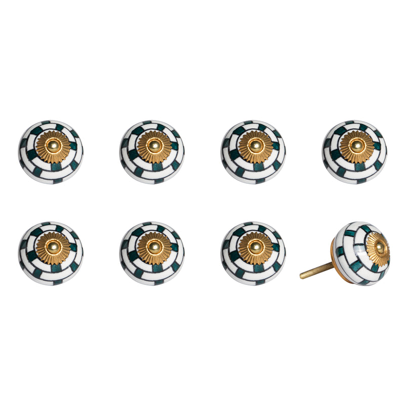 Charming Green and Gold Set of 8 Knobs-0
