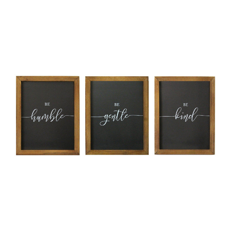 Be Kind Be Gentle Be Humble Set of 3 Wall Art-0