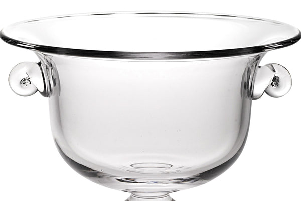 11 Mouth Blown Crystal European Made Trophy Centerpiece  Fruit or Punch Bowl-1