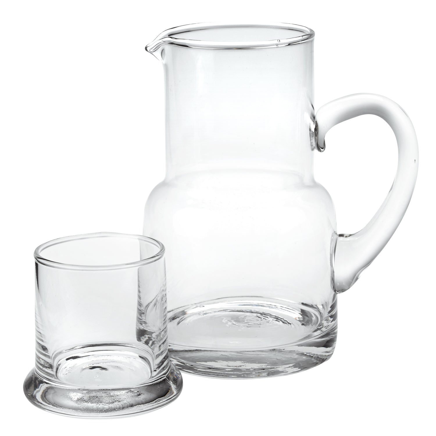 4 X 6 X 7 Clear Glass 2 Pc Glass Bedside or Desktop Carafe Set  10 oz-0