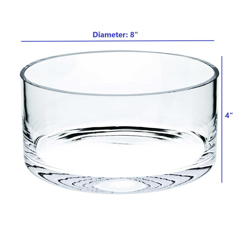 8 Mouth Blown Lead Free Classic Glass Cylinder Bowl-3