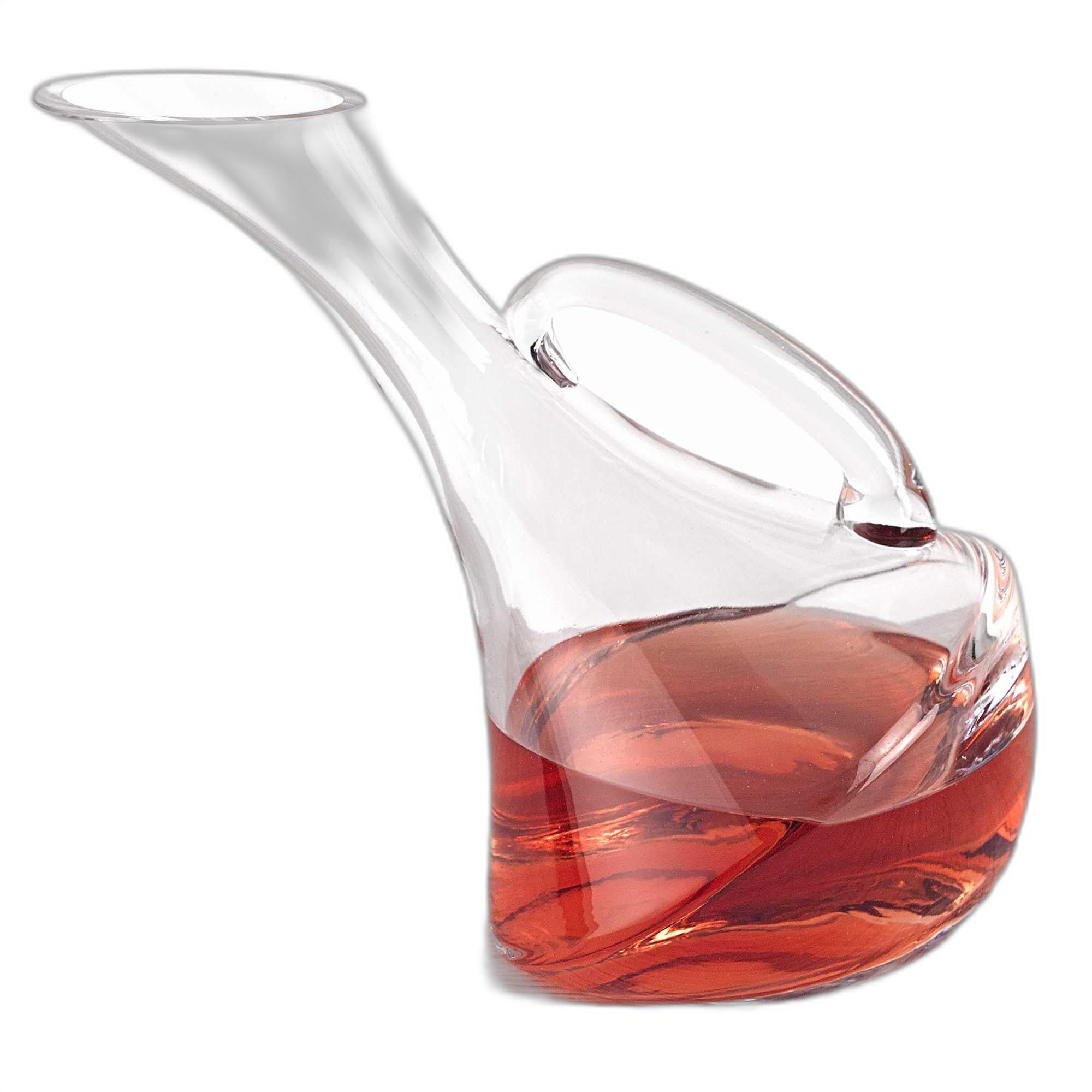 Mouth Blown Glass Wine Carafe  32 oz-1