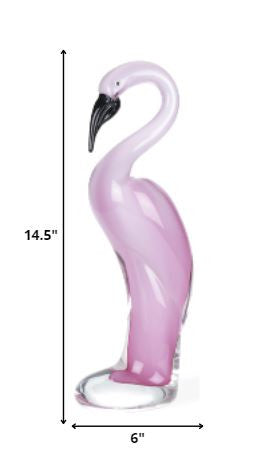 13 Mouth Blown Pink Flamingo Art Glass-1