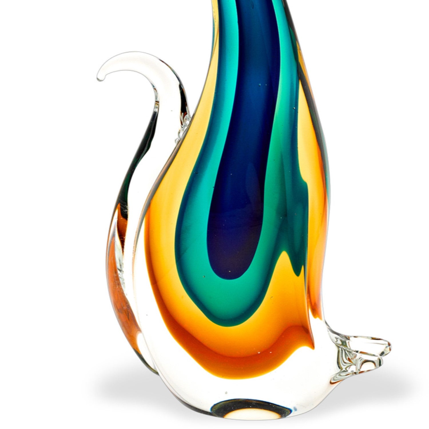 12 Mouth Blown MultiColor Feline Art Glass-1