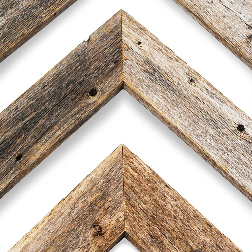 Set of 3 White Wash Reclaimed Wood Chevron Arrow-2