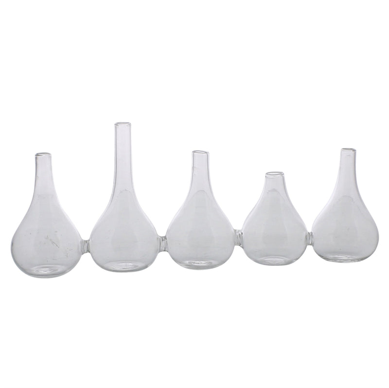 Quintuplet Set of Five Joined Glass Posy Vases-3