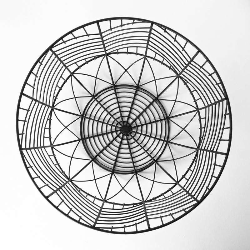 Set of Two Black Metal Wire Chevron Bowls-2