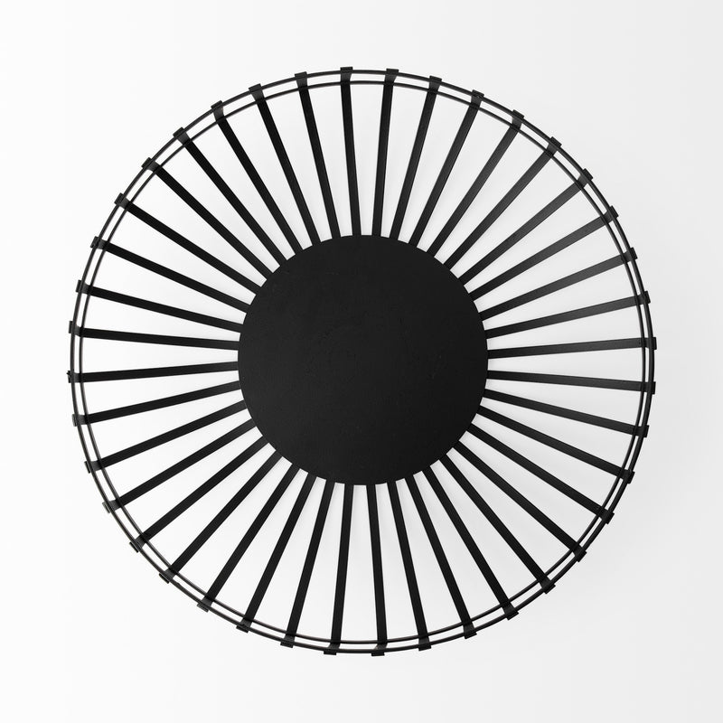Set of Two Black Metal Wire Decorative Bowls-3
