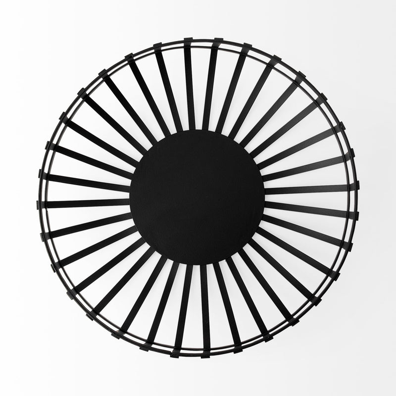 Set of Two Black Metal Wire Decorative Bowls-4