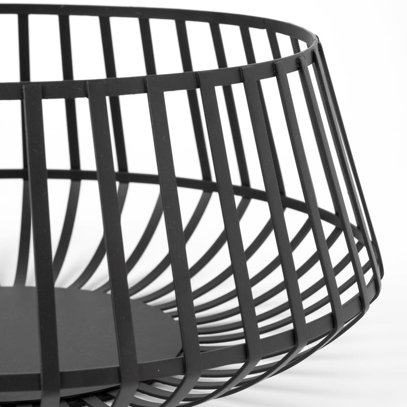 Set of Two Black Metal Wire Decorative Bowls-5
