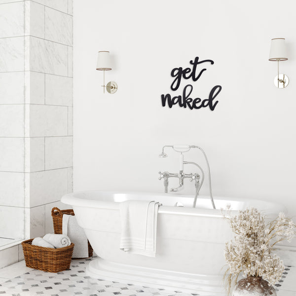 Black Metal Get Naked Wall Sign-1