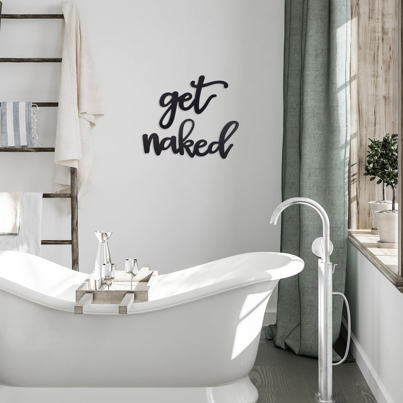 Black Metal Get Naked Wall Sign-5