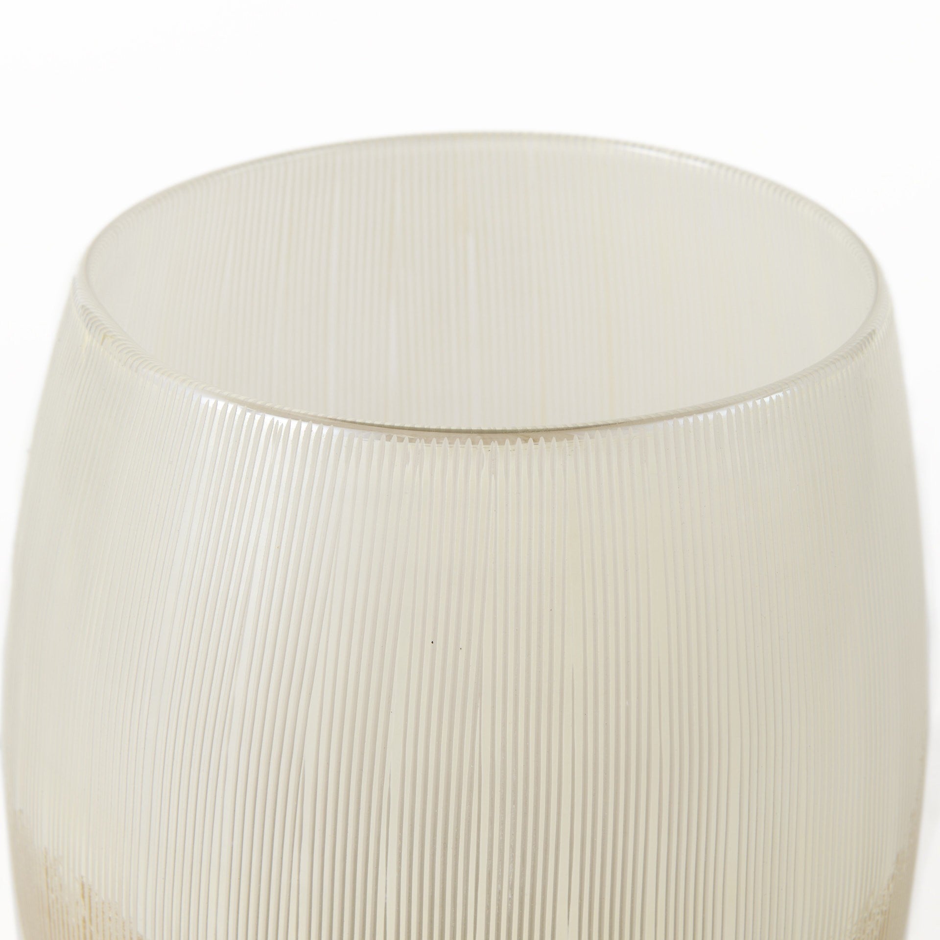 9" Creamy White and Gold Ombre Striped Long Glass Vase-3