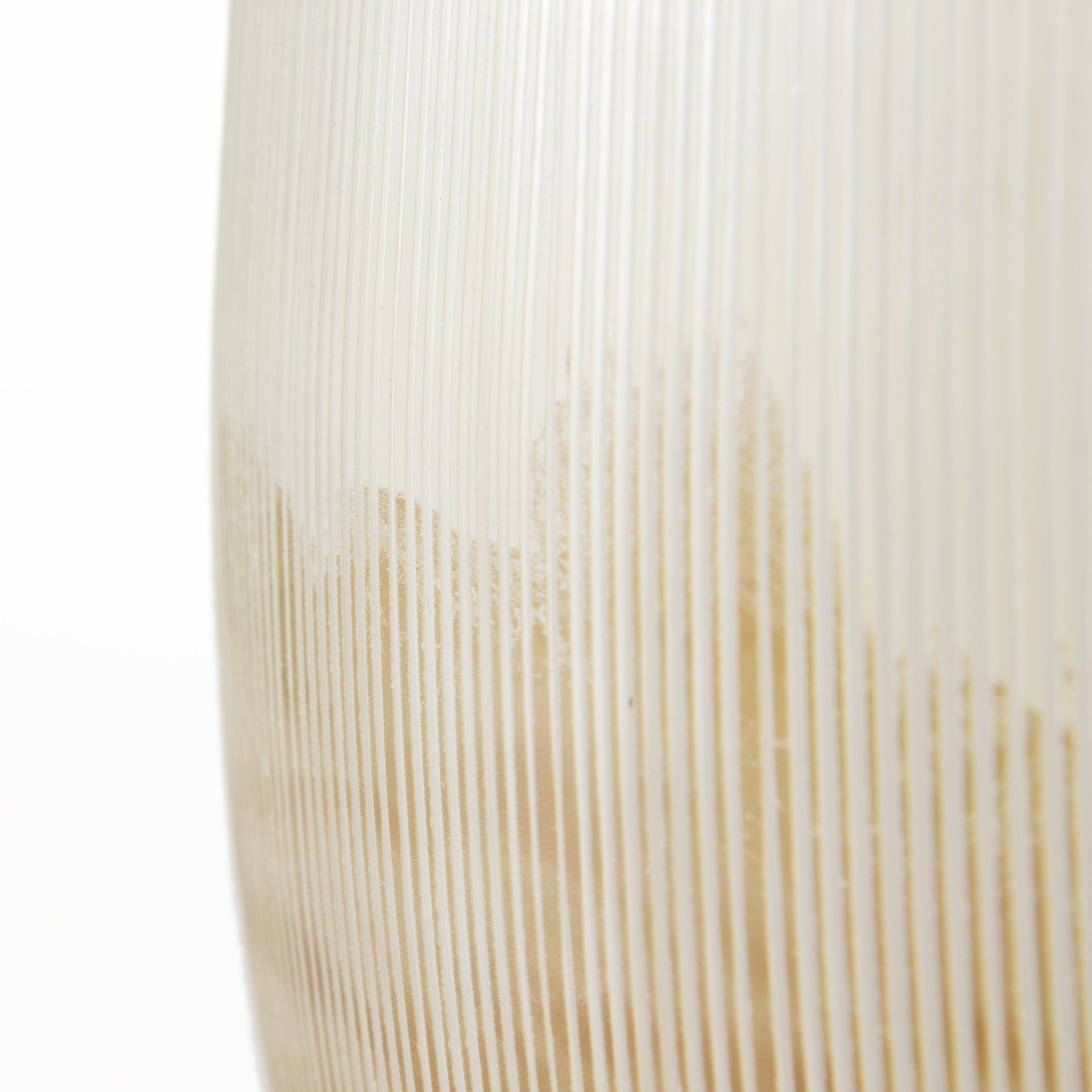 9" Creamy White and Gold Ombre Striped Long Glass Vase-5