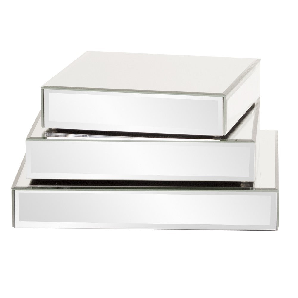 Set of Three Mirrored Rectangular Display Platforms-0