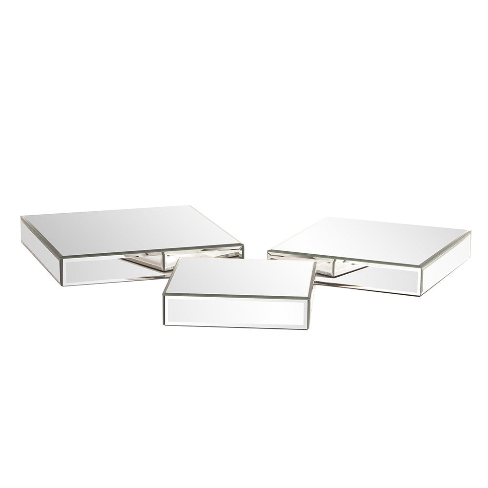 Set of Three Mirrored Rectangular Display Platforms-1