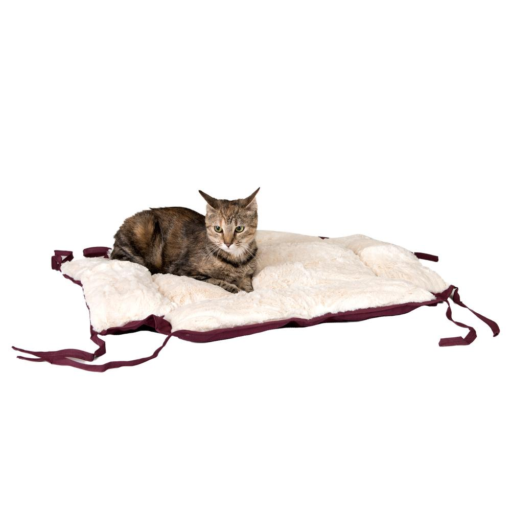Burgundy Side Tie Small Pet Bed