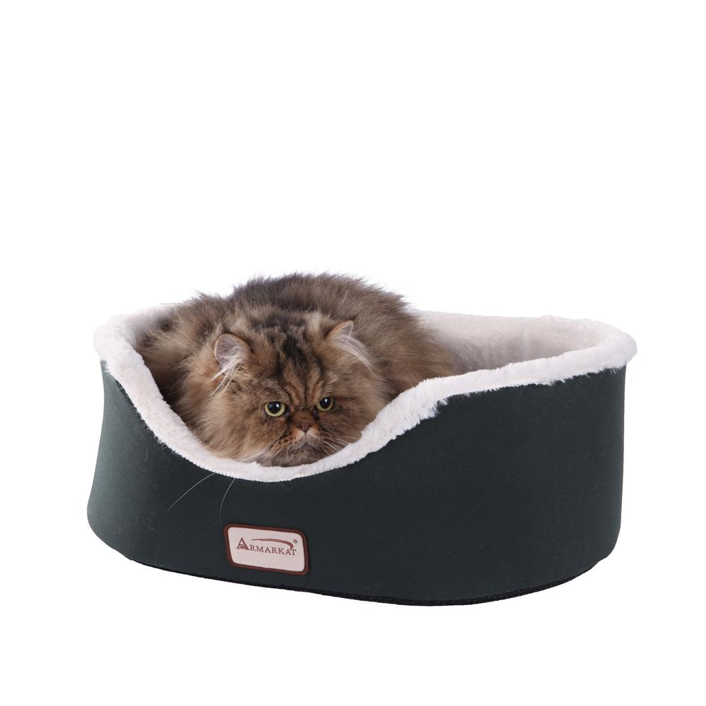Laurel Green/Ivory Plush Small Pet Bed