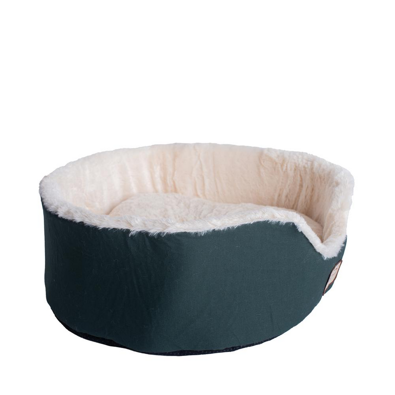 Laurel Green/Ivory Plush Small Pet Bed