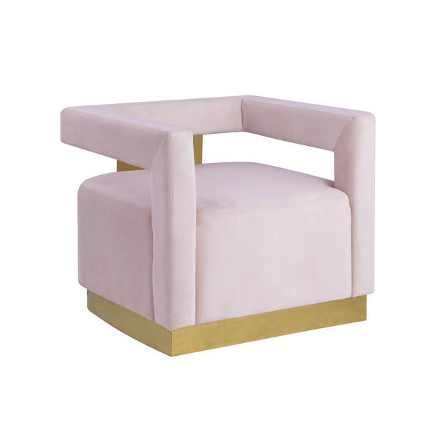 Connor Pink Velvet Upholstered Accent Chair