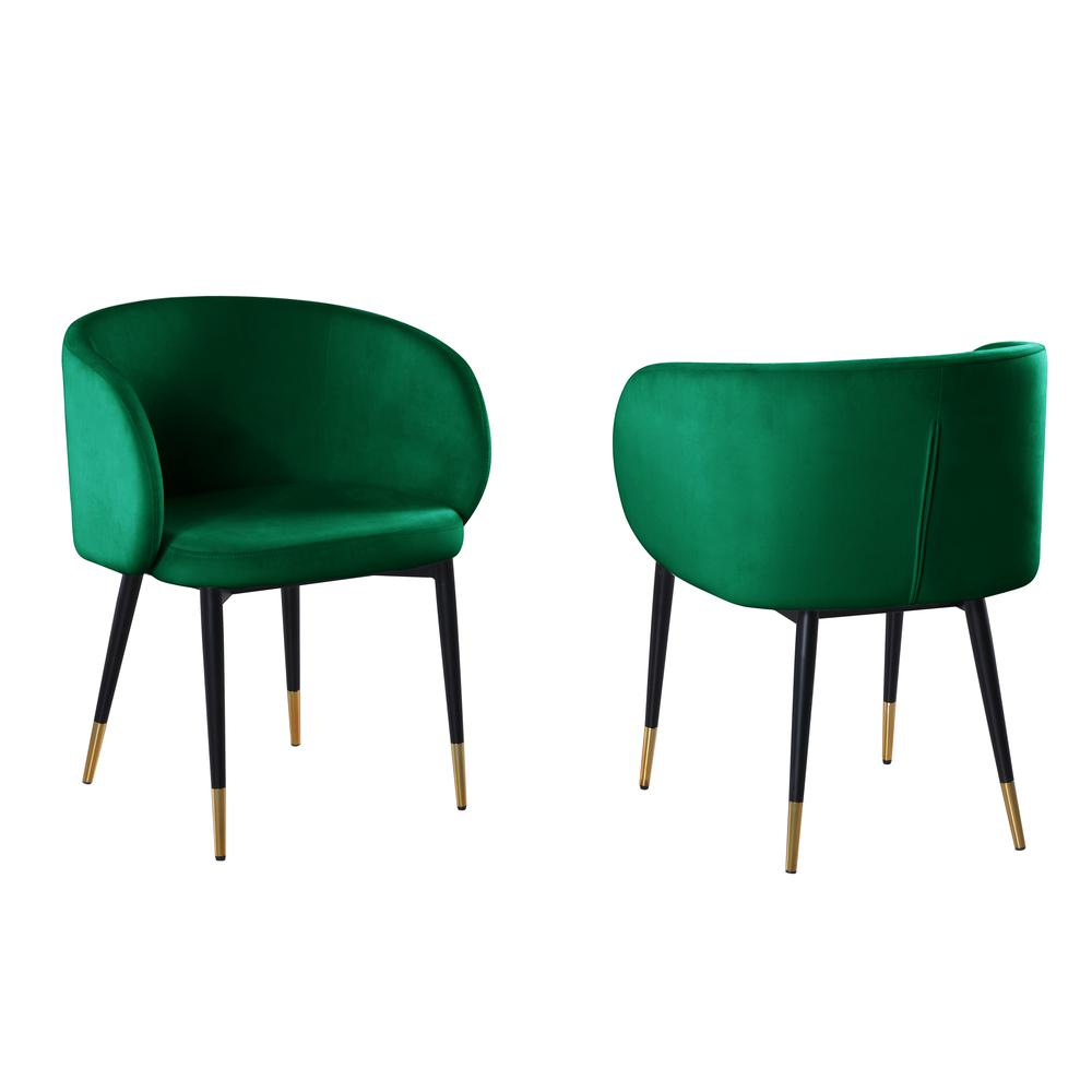 Hemingway Green Velvet Upholstered Side Chair