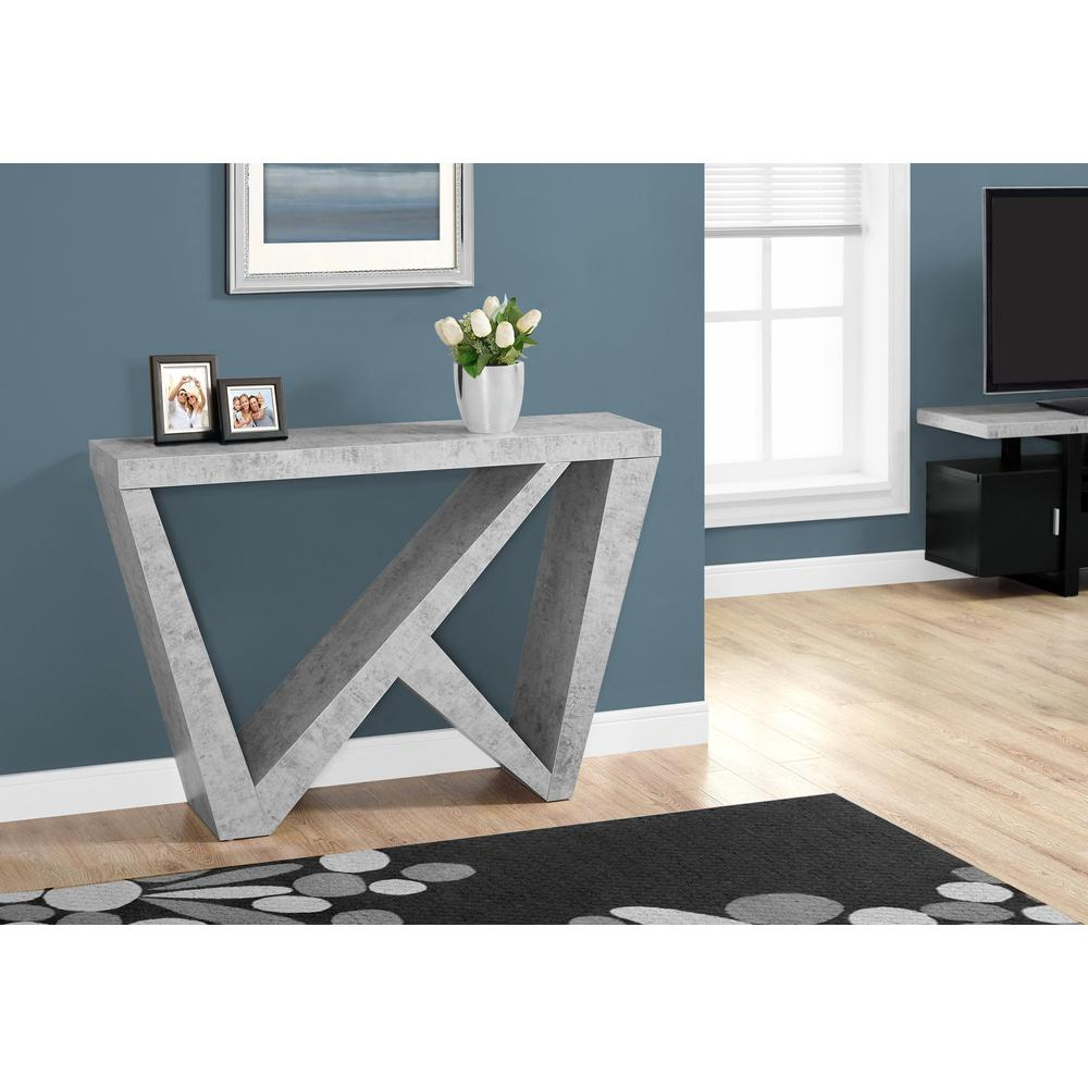 ACCENT TABLE - 48"L / CEMENT-LOOK HALL CONSOLE