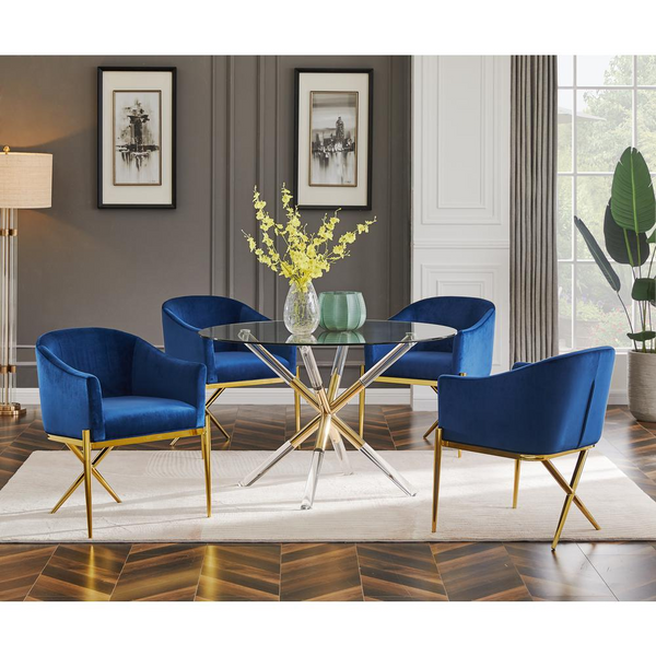 Dalton Navy Velvet Dining Chair
