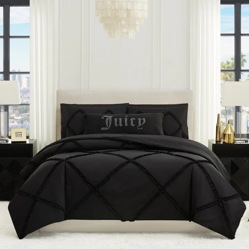 Juicy Couture Black Diamond Microfiber Reversible Comforter Set