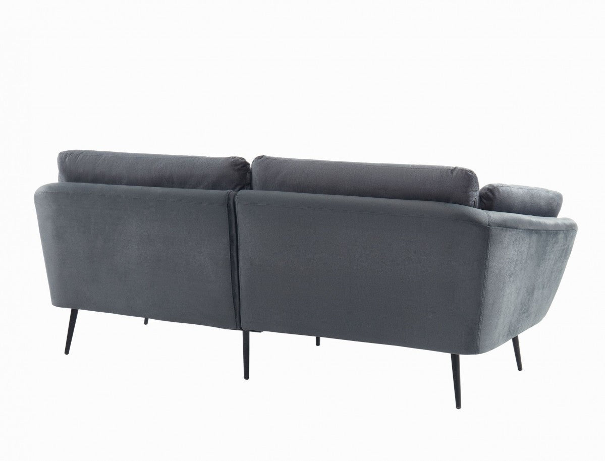 Modern 84" Dark Grey Sofa With Two Cushions-3