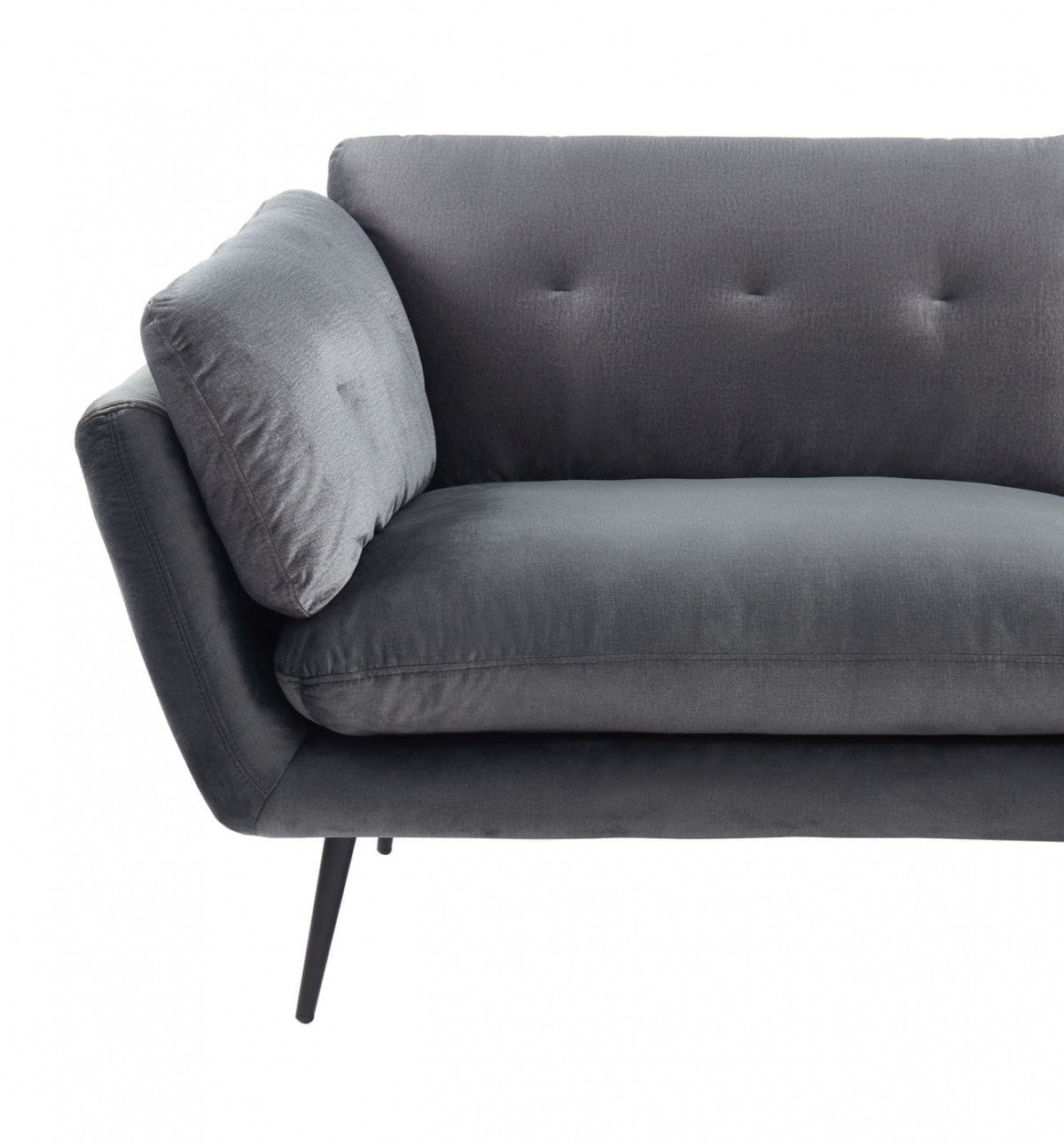 Modern 84" Dark Grey Sofa With Two Cushions-4