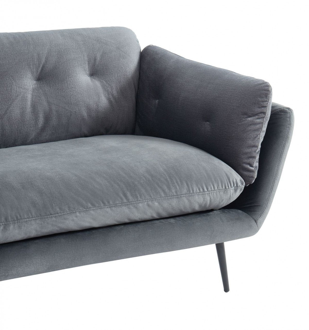 Modern 84" Dark Grey Sofa With Two Cushions-5