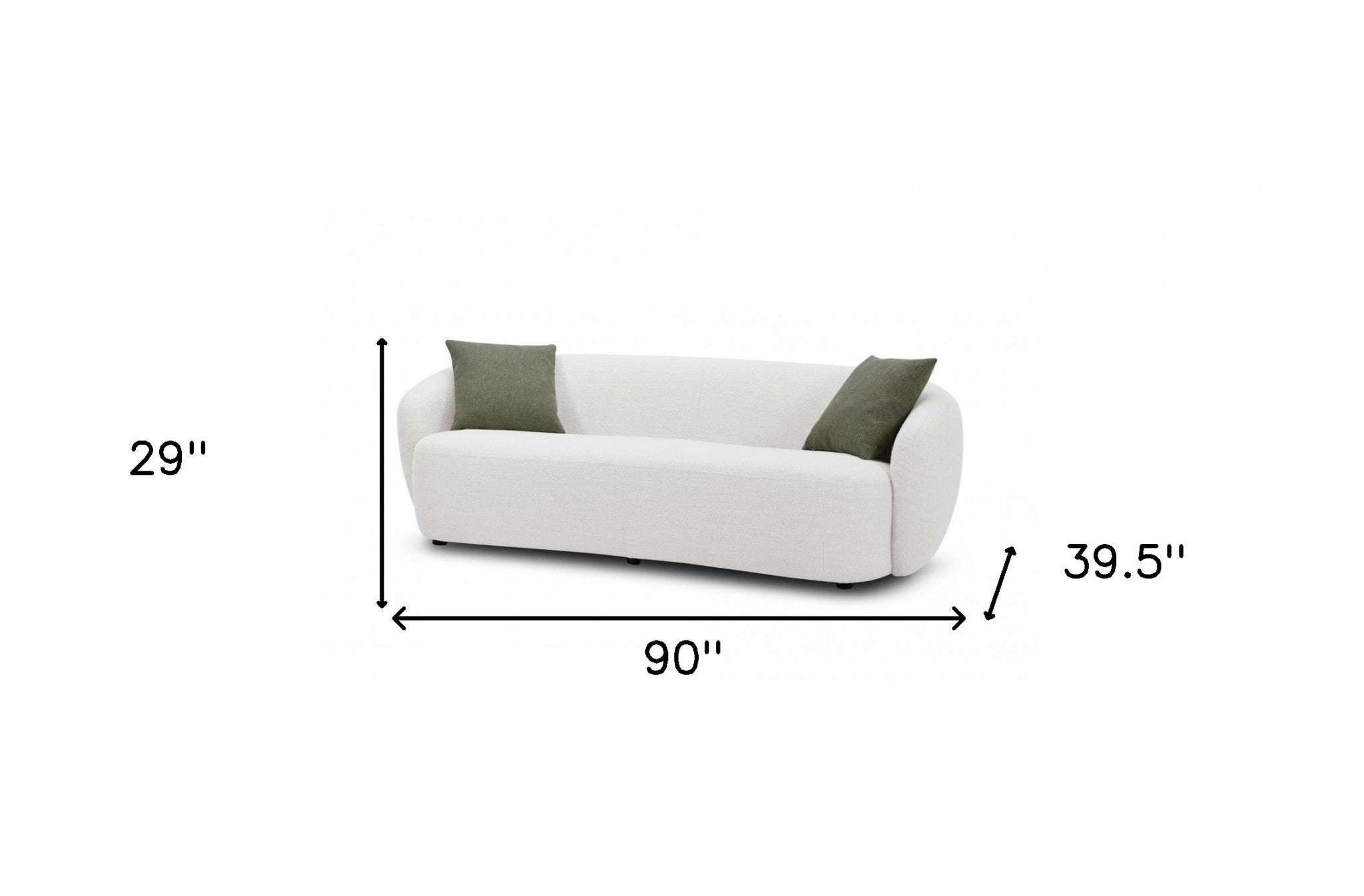 90" Off White Textured Fabric Standard Sofa-1