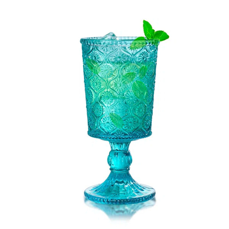 Najelly 4 - Piece 8.5Oz. Glass Goblet Glassware Set
