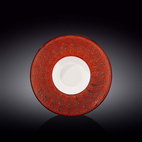 Red Porcelain Deep Soup or Salad Plate 9.5" | 7 Fl Oz |
