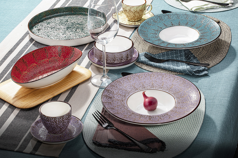 Violet / Lavender Porcelain Deep Soup or Salad Plate 10.5" | 8 Fl Oz |