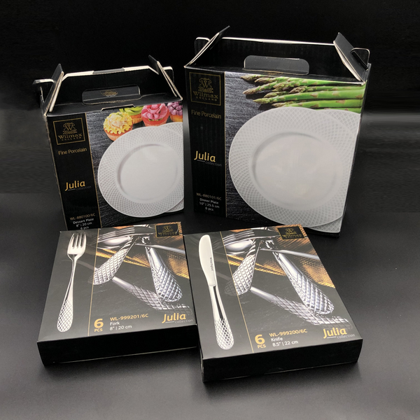 WILMAX Fine Julia Porcelain 24 Piece Dinnerware Set For 6