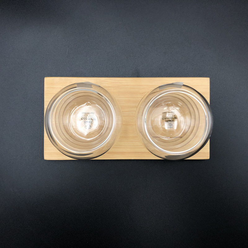 WILMAX Bamboo Double Trays (Set of 3) w/ 6 Double Walled Thermo Bowls