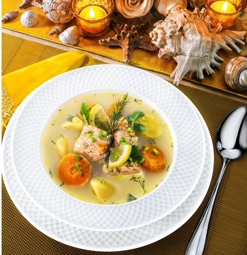 White Porcelain Deep Plate With Embossed Wide Rim 9" | For soup, pasta, salad