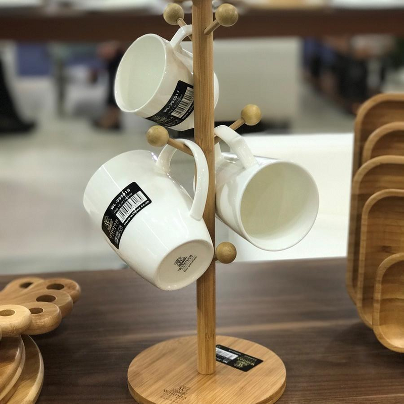 WILMAX Bamboo Mug Tree | 8.25" X 5" | 21 X 12.5 Cm