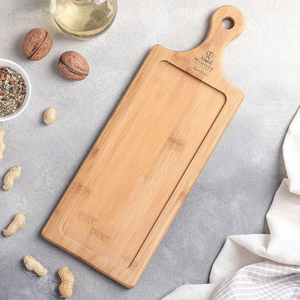 Bamboo Tray 13.5" X 4.75" |For Appetizers / Barbecue / Burger Sliders