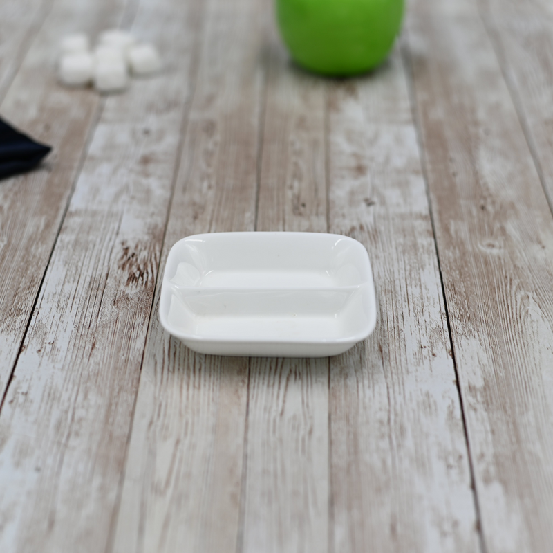 Rectangle White Soy Dish 3.25" X 3.25" |