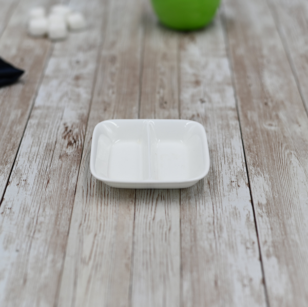 Rectangle White Soy Dish 3.25" X 3.25" |