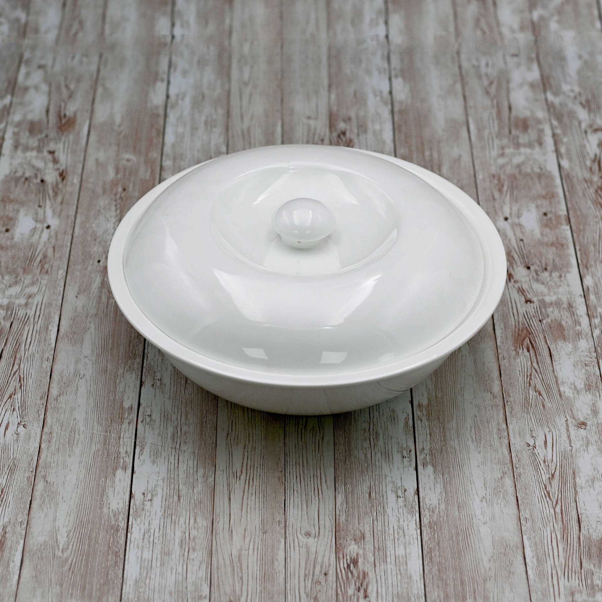 Large White 10" | Bowl With Lid 57 Oz |