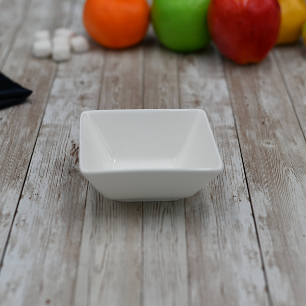 White Square Snack / Sauce Dish 4" X 3.75" X 2" |5 Fl Oz