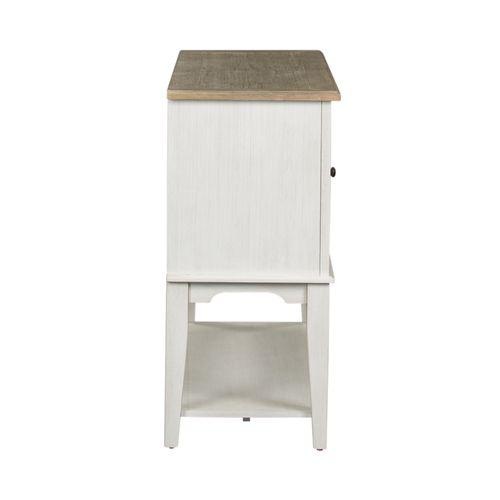 Server, Soft White Wash Finish w/ Wire Brushed Gray Tops