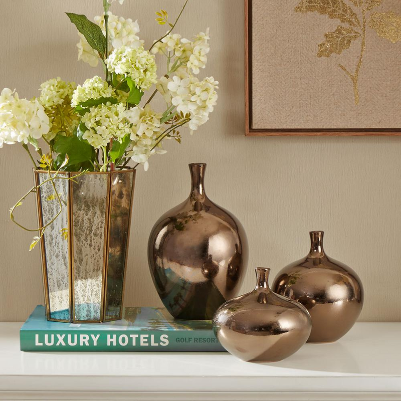 Ansen Trio Bronze Ceramic Vases